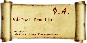 Váczi Armilla névjegykártya